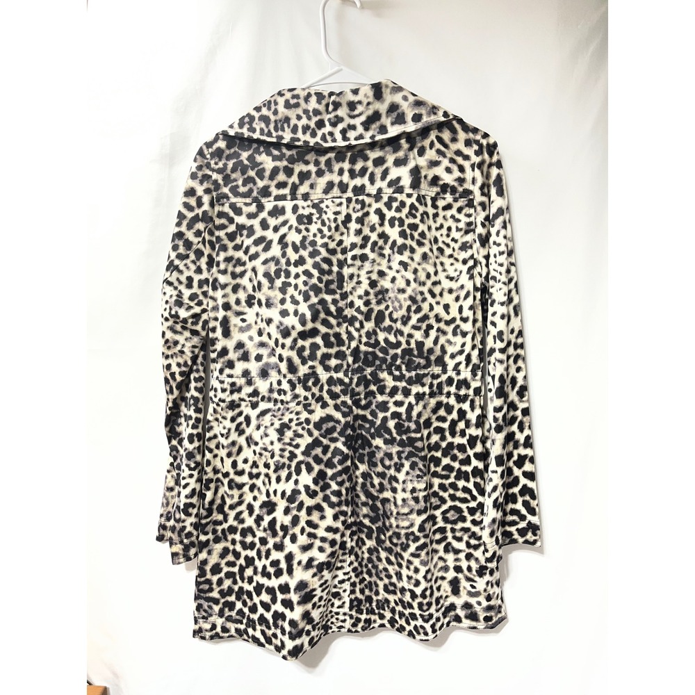 Dana Buchman Leopard Print Utility Jacket Zip Front Drawstring Waist Small - Picture 3 of 3